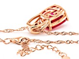 Orange Lab Created Padparadscha Sapphire 18k Rose Gold Over Silver Pendant Chain 5.71ctw