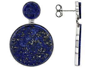 Blue Lapis Lazuli Rhodium Over Sterling Silver Earrings