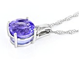 Blue Color Change Fluorite Rhodium Over Silver Pendant With Chain 4.27ctw