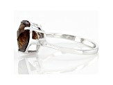 Brown Smoky Quartz Rhodium Over Silver Ring Ctw Seh Jtv Com