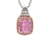 Pink Sapphire Rhodium Over Silver Pendant Chain 2.68ctw