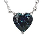 Blue Lab Created Alexandrite Rhodium Over Sterling Silver Necklace 2.70ct