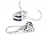 Blue Lab Created Alexandrite Rhodium Over Sterling Silver Dangle Earrings 2.72ctw