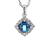 London Blue Topaz Rhodium Over Sterling Silver Pendant With Chain 2.38ctw