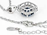 London Blue Topaz Rhodium Over Sterling Silver Pendant With Chain 2.38ctw