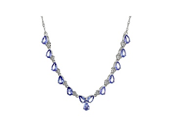Picture of Blue Tanzanite Rhodium Over Sterling Silver Necklace 4.86ctw