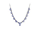 Blue Tanzanite Rhodium Over Sterling Silver Necklace 4.86ctw