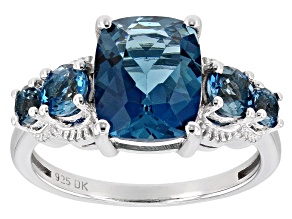 London Blue Topaz Sterling Silver Ring 3.92ctw