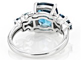 London Blue Topaz Sterling Silver Ring 3.92ctw