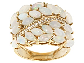 Ethiopian Opal 18k Yellow Gold over Silver Ring 2.19ctw