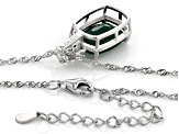 Green Onyx, Tsavorite Rhodium Over Sterling Silver Pendant With Chain 5.63ctw