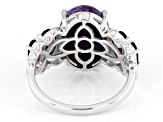 Purple Charoite Rhodium Over Sterling Silver Ring 1.11ctw