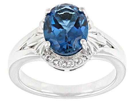 London Blue Topaz Rhodium Over Sterling Silver Ring 2.82ctw - SEH177 ...