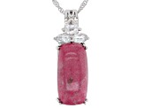Pink Thulite Rhodium Over Sterling Silver Pendant With Chain 0.78ctw