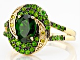 Green Chrome Diopside And Yellow Diamond 18K Yellow Gold Over Sterling Silver Ring 1.50ctw
