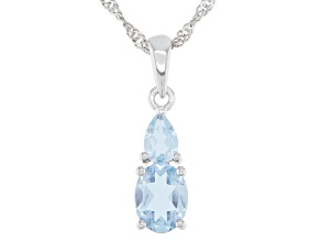 Sky Blue Topaz Rhodium Over Sterling Silver Pendant With Chain 1.79ctw