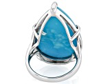 Blue Kingman Turquoise Rhodium Over Sterling Silver Ring - SHD002R | JTV