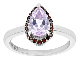 Pink Kunzite Rhodium Over Sterling Silver Ring 1.40ctw