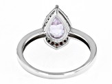 Pink Kunzite Rhodium Over Sterling Silver Ring 1.40ctw
