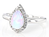 Multi Color Opal Rhodium Over Sterling Silver Ring 0.63ctw