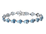 London Blue Topaz Rhodium Over Sterling Silver Tennis Bracelet 14.40ctw