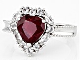 Mahaleo® Ruby Rhodium Over Sterling Silver Heart Ring 3.13ctw