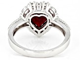 Mahaleo® Ruby Rhodium Over Sterling Silver Heart Ring 3.13ctw