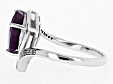 Red Ruby Rhodium Over Sterling Silver Ring 4.06ctw