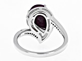 Red Ruby Rhodium Over Sterling Silver Ring 4.06ctw