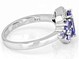 Blue Tanzanite Rhodium Over Sterling Silver Ring 1.65ctw