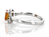 Spessartite Rhodium Over Sterling Silver Ring 0.77ctw