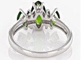 Green Chrome Diopside Rhodium Over Sterling Silver Ring 1.46ctw