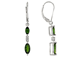 Chrome Diopside Rhodium Over Sterling Silver Dangle Earrings 1.41ctw