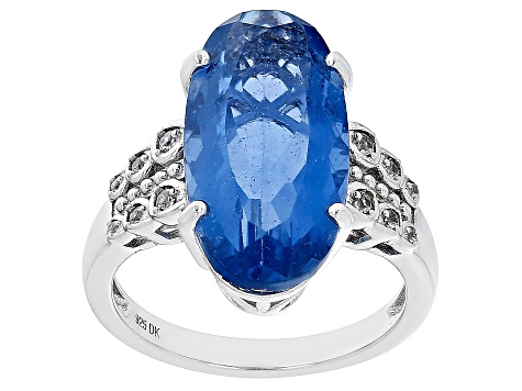 Blue Color Change Fluorite Rhodium Over Sterling Silver Ring - SHD092 ...