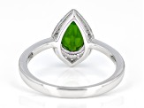 Green Chrome Diopside Rhodium Over Sterling Silver Ring 1.28ctw