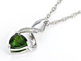 Chrome Diopside Rhodium Over Sterling Silver Pendant With Chain 1.09ctw