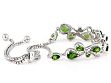 Green Chrome Diopside Rhodium Over Sterling Silver Bolo Bracelet 2.39ctw