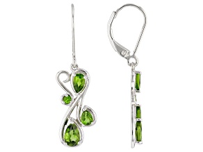 Green Chrome Diopside Rhodium Over Sterling Silver Dangle Earrings 1.44ctw
