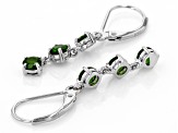 Green Chrome Diopside Rhodium Over Sterling Silver Earrings 1.38ctw