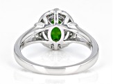 Green Chrome Diopside Rhodium Over Sterling Silver Ring 1.31ctw