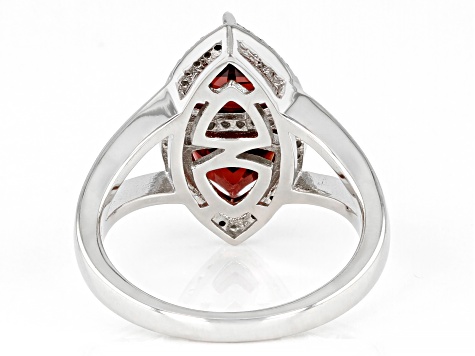 Red Garnet Rhodium Over Sterling Silver Ring 3.30ctw