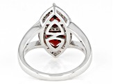 Red Garnet Rhodium Over Sterling Silver Ring 3.30ctw