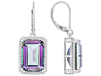 Picture of Multi-Color Quartz Rhodium Over Sterling Silver Earrings 12.07ctw