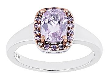 Picture of Pink Kunzite Rhodium Over Sterling Silver Ring 1.70ctw