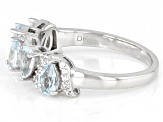 Aquamarine Rhodium Over Sterling Silver Band Ring 0.98ctw