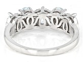 Aquamarine Rhodium Over Sterling Silver Band Ring 0.98ctw