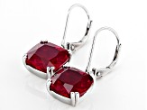 Red Lab Created Ruby Rhodium Over Sterling Silver Earrings 8.50ctw
