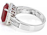 Orange Lab Created Padparadscha Sapphire Rhodium Over Sterling Silver Ring 3.99ctw