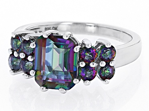 Multi-Color Quartz Rhodium Over Sterling Silver Ring 2.95ctw - SHD143 ...