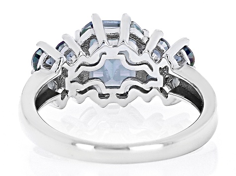 Multi-Color Quartz Rhodium Over Sterling Silver Ring 2.95ctw